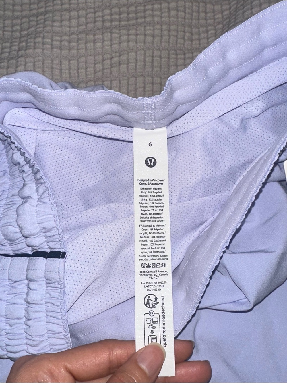NWT 6 Lululemon Court Rival High-Rise Short 3" with Liner - Serene Blue Lavender - Picture 4 of 6
